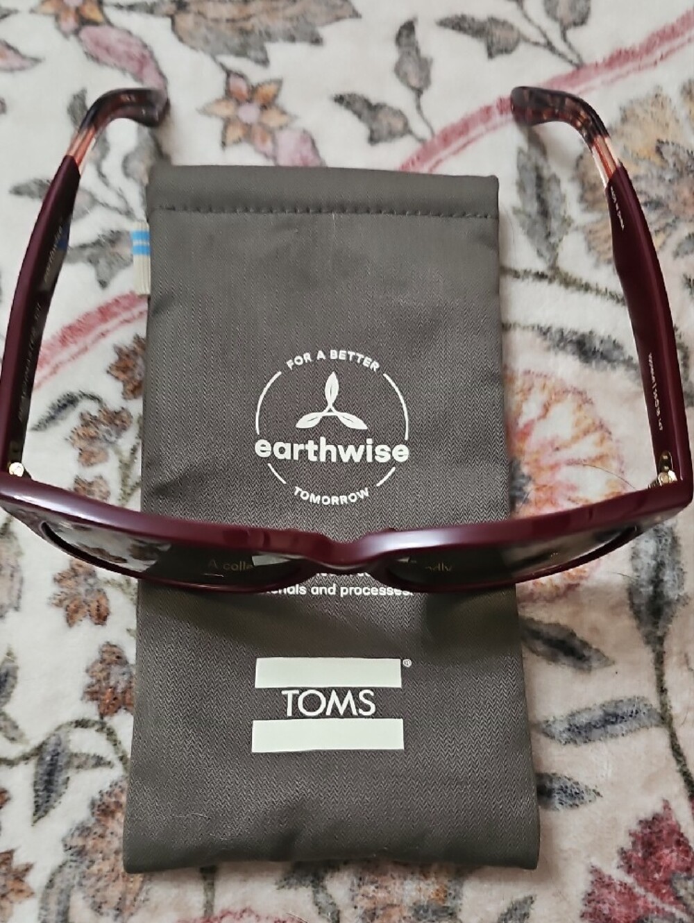 TOMS Women's Burgundy Frame Sunglasses with Dark Lenses - Picture 3 of 5
